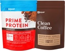 Equip Foods Prime Protein Powder Chocolate &amp; Gold Standard Clean Coffee