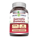 Fórmulas asombrosas Quercetina 800mg con Bromelain 165mg, 120 Veggie Capsules Suplemento Silencio No-GMO Silencio Gluten Gratis Silencio Made in USA