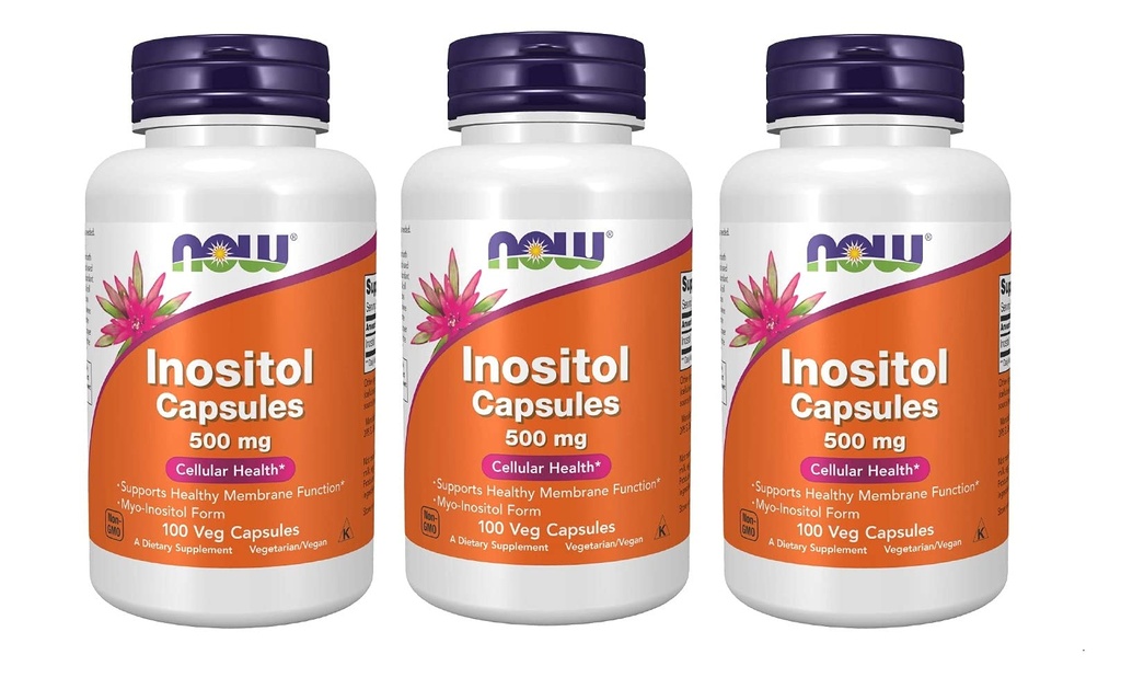 AHORA Alimentos Inositol 500mg,100 cápsulas (Pack of 3)