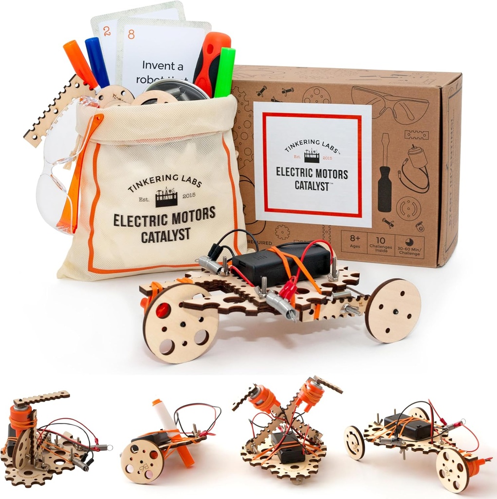 Robotics Engineering Kit Silencio Diseñado por Científicos Silencio 50 Plus Parts ← 10 Plus STEM Proyectos para Niños 8 a 12 Silencio Aprender Electrónica, Ciencia Silencio Cretividad Crecimiento, Grit TEN DIY Inventor Toy Gift
