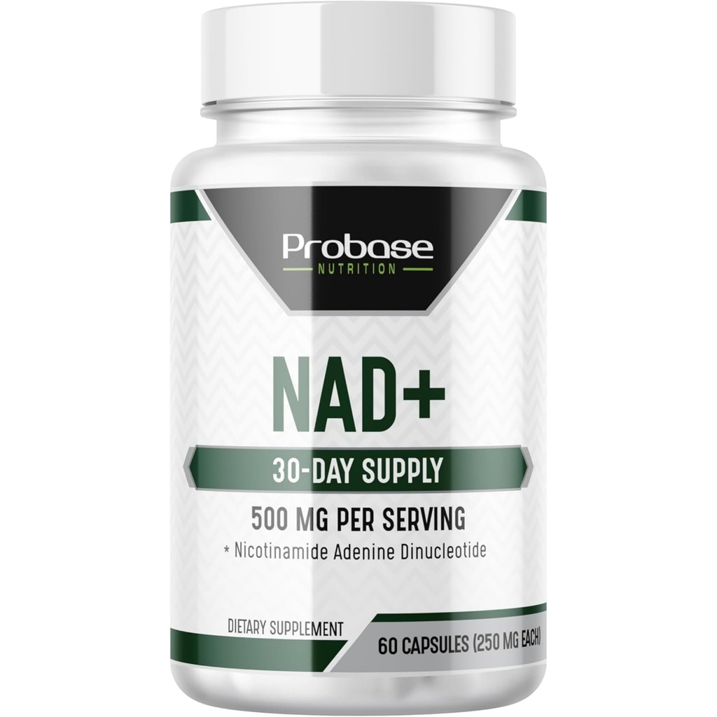 Probase Nutrition NAD Suplemento 500mg High Potency 30 Day Supply NAD Maximizer Similar a Nicotinamide Riboside Vegan Non GMO Tercera Parte testada