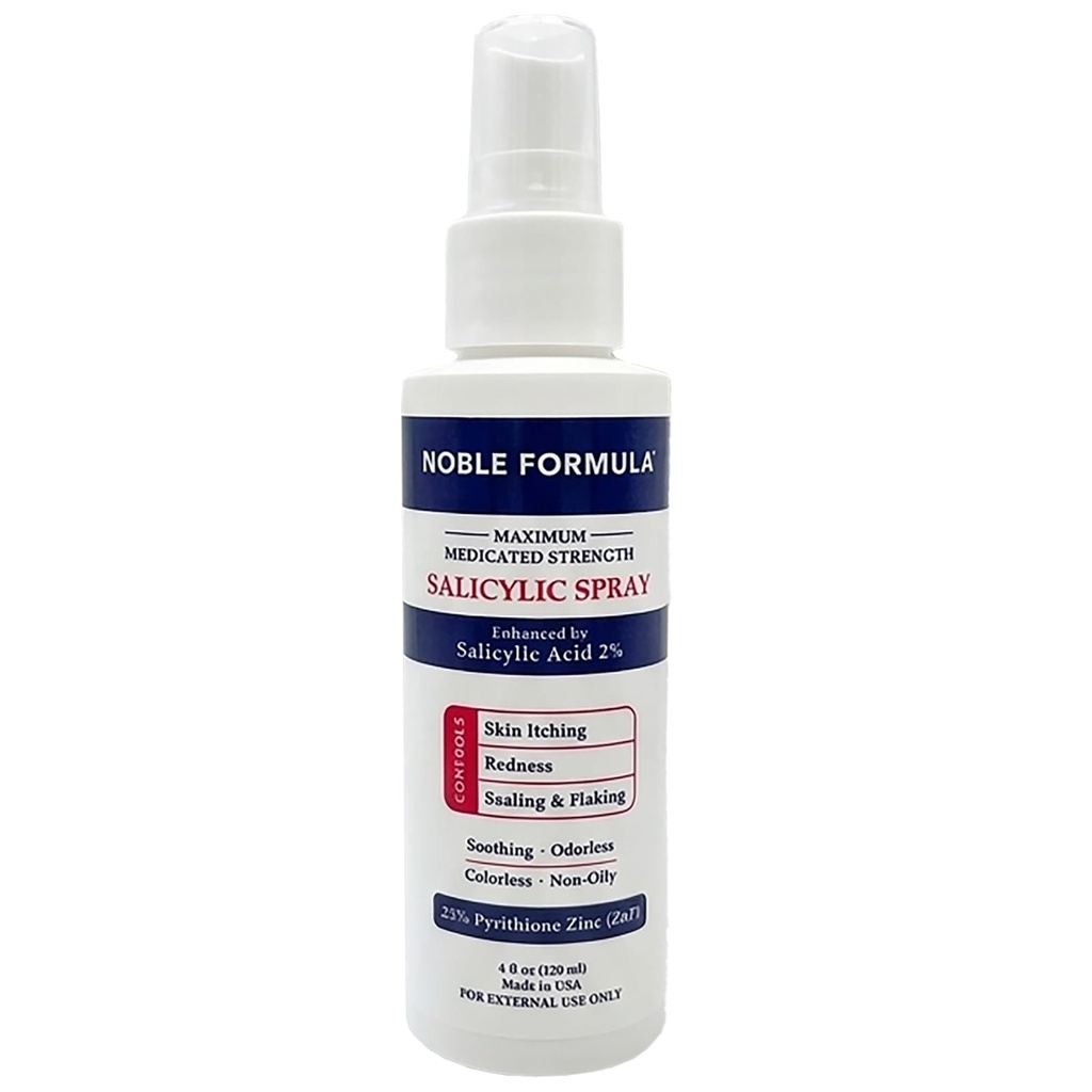 Noble Fórmula Salicylic Acid Spray con Pyrithione Zinc (ZnP), 4oz (120ml)