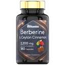 Berberina con canela de Ceylán: 2200 mg Por cápsula - 180 cápsulas ¦ Suplemento bereberina natural para el sistema circulatorio cardiovasular Salud* ← 6 Mes de suministro Silencioso Hecho en Estados Unidos!