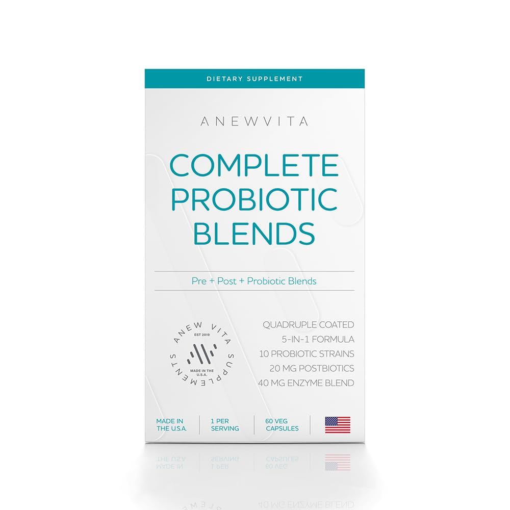 Blend Probiótico Completo: 5-en-1 Enzymes Digestivos, Zinc, Postbióticos, Prebióticos y Probióticos para Hombres Mujer, Provitalizar para Mujeres Digestivas " Salud Gut voca 10 Strains 20 Billion CFU, 60ct Softgels