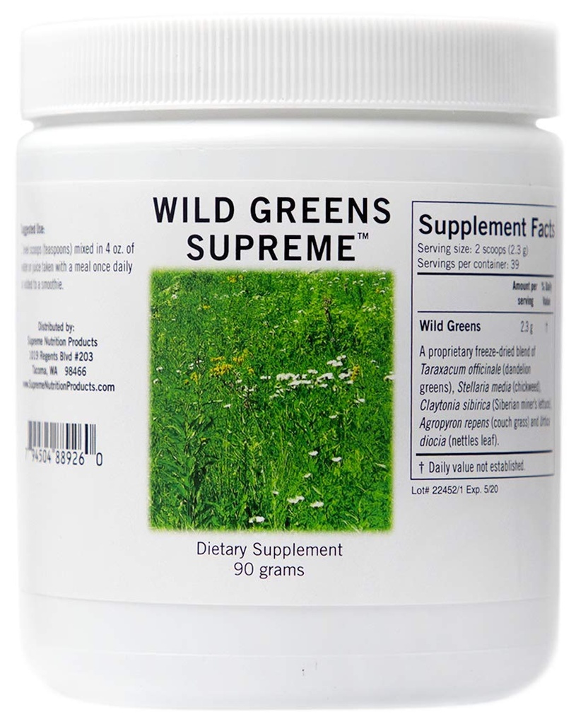 Alta Nutrición Verdes Salvajes Supremos, Puro 90 Gramos Combinación Herbal Polvo