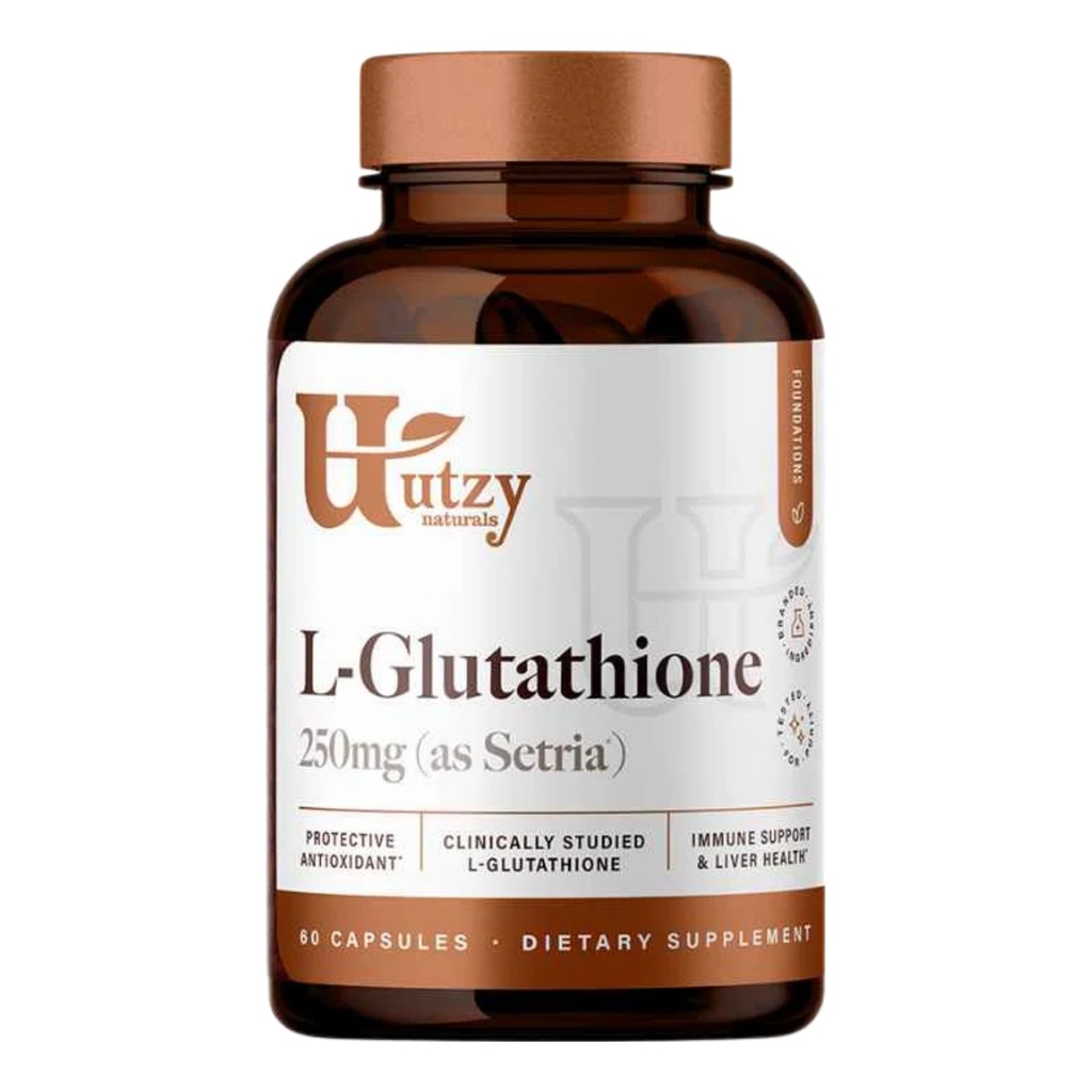 Utzy Naturals L-Glutathione | Immune Health & Antioxidant Support | Setria® 250mg Reduced Form Glutathione | High Absorption | Made in The USA | 60 Capsules