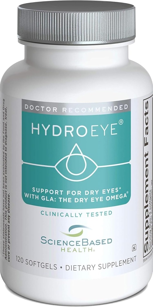 Softgels Hydro-Eye - Alivio Ojo seco - Características GLA, EPA, DHA y otros Nutrientes clave - 120 Cuenta