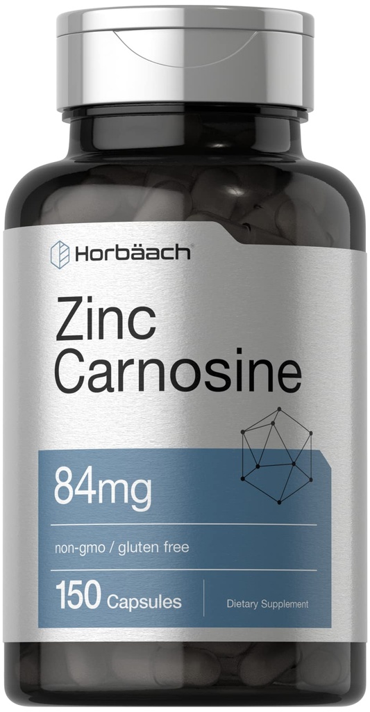 Horbäach Zinc Carnosine Suplemento Silencio 84mg per Capsule Silencio 150 Conde Silencio No GMO &amp; Gluten Gratis