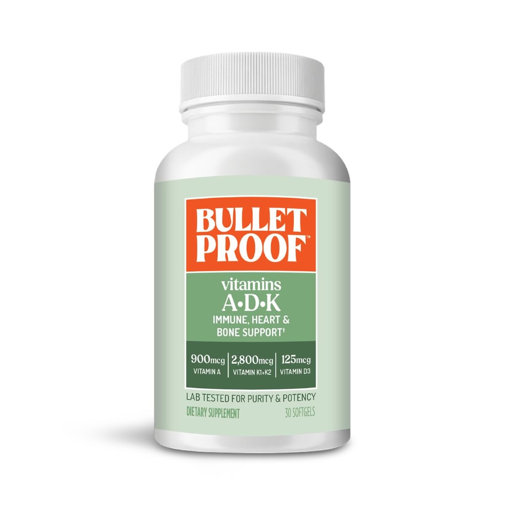 Vitaminas a prueba de toro A-D-K Softgels, 30 Cuenta, Suplemento para el corazón, la salud de los huesos y el apoyo inmunitario