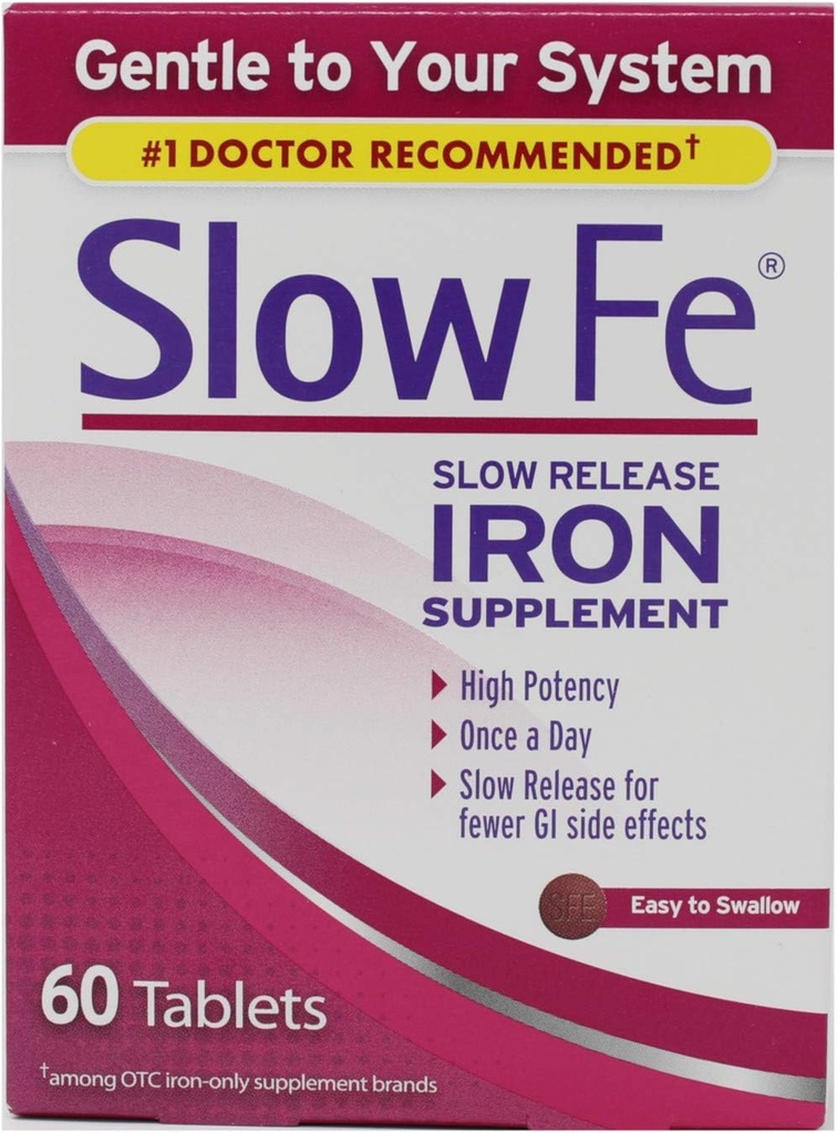 Slow Fe Slow Release Iron Tablets, 60 Cuenta