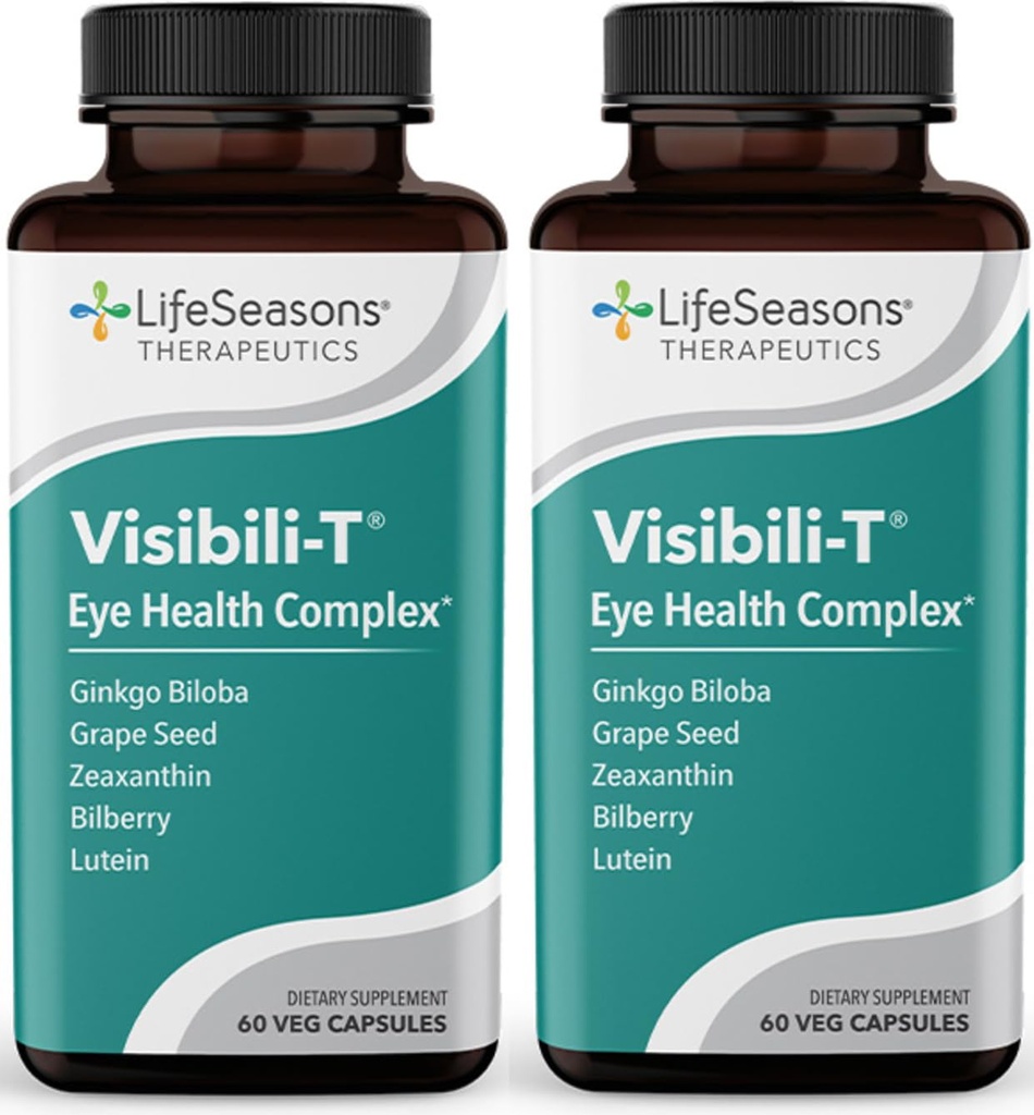 Visibili-T - Vitamin Supplement for Eye Health & Vision Support - Carrot Root, Chromium, Bilberry, Ginkgo Biloba, Grape Seed Extract, Lycopene, Vitamin A, Lutein & Zeaxanthin - 60 Capsules (Pack of 2)