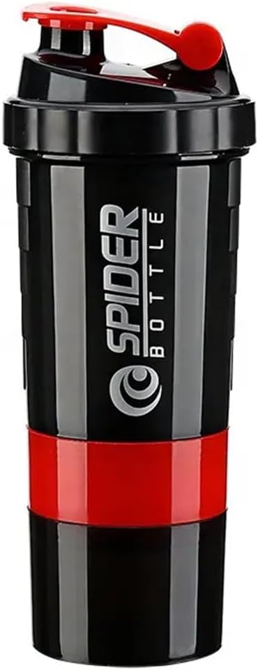 5 En 1 Botella Protein Shaker - Serie Profesional Botella de Shaker para Protein Shakes y Pre Workout Gimnasio Botella,Con Powder Almacenamiento,Pill Tray,Mixing Ball,Shakes Cup (red)