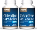 Jarrow Formulas Citicoline (CDP Choline) 250 mg - 120 Capsules, Pack of 2 - Apoya Brain Health &amp; Atención Performance - Hasta 240 Total Servings
