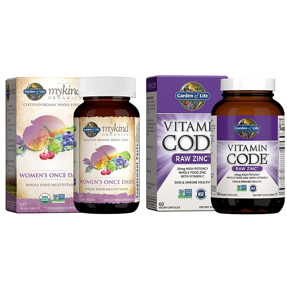 Jardín de la vida Multivitamina y Zinc Suplemento Bundle (2 artículos)
