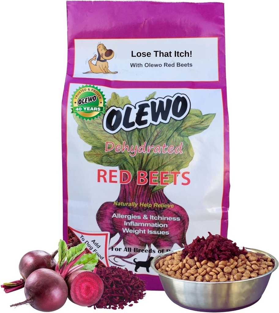 Olewo Original Red Beets for Dogs – Natural Dog Anti Itch, Dog Food Topper, Skin & Coat Support – Dehidrated Vegetables for Dogs, Dog Supplements &amp; Vitamins, Toppers for Dogs, Fiber for Dogs, 5.5 lbs