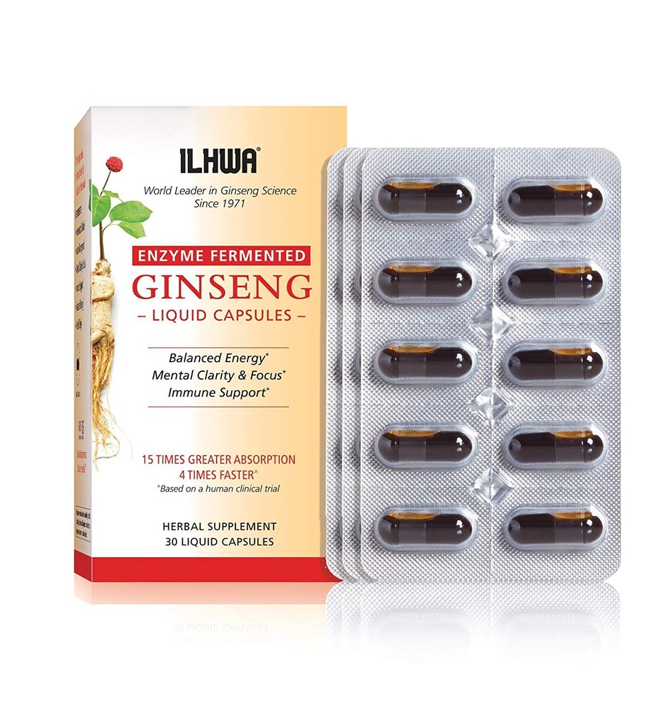 ILHWA Enzyme Fermented Ginseng, 30 cápsulas líquidas