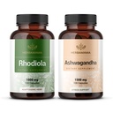 HERBAMAMA Rhodiola Rosea y Ashwagandha Kit - Bundle of 1000 mg Rhodiola Rosea Capsules &1500 mg Ashwagandha Root Capsules - Vegan, Non-GMO, Gelatin-Free - 2 Pack