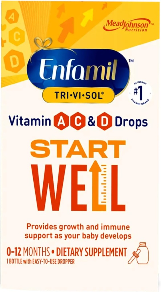 Enfamil Tri-Vi-Sol Vitaminas A, D & C Suplemento gotas para bebés, 50 mL