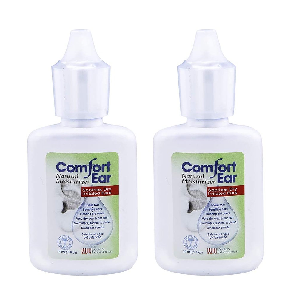 Westone Comfort Ear Natural Ear Drops for Itchy Ears, Ear Ache Drops Adultos &amp; Kids TEN Earwax Aid for Dry Earwax Aid for Dry Earwax Aid for Hearing Aid, Swimmers y Ear Itch Relief for Humans Silencioso Pack of 2