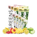 Clean Simple Eats Greens Variedad 10 Pack, Greens Powder Mix, Empaquetado con Superfoods Chlorella & Spirulina, Incluye 5 sabores deliciosos: Peachy, Green Apple, Raspberry Lemonade, Sweet Lemon &amp; Tropical
