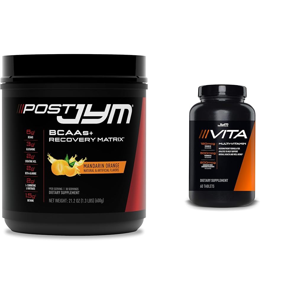 Post JYM Active Matrix Post-Workout with BCAAs, Glutamine &amp; More + Vita JYM Sports Multivitamin para atletas, 60 Tablets