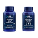 La extensión de vida Curcumin Elite Turmeric Extract, promueve una respuesta inflamatoria saludable " Vitaminas D y K con Iodo marino, vitamina D3, vitamina K1 y K2