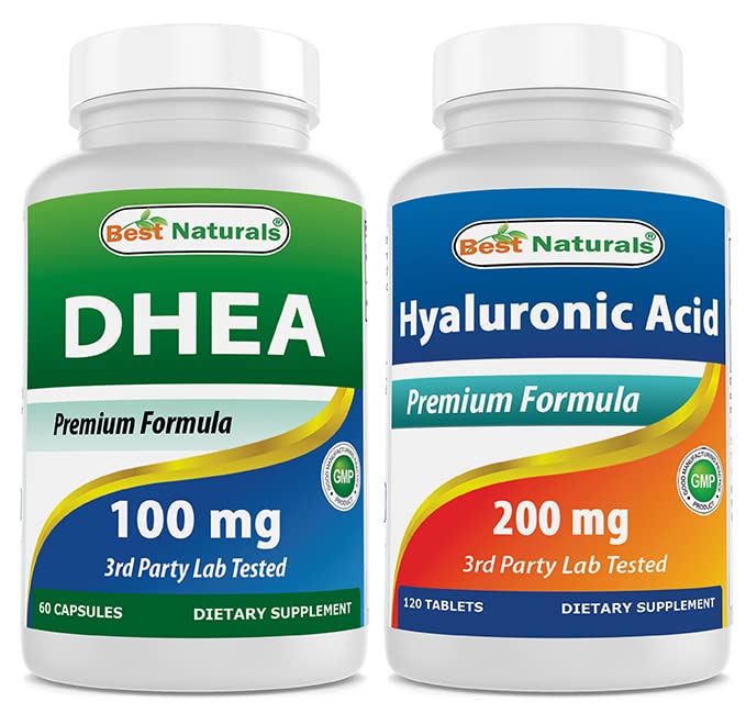 Mejores Naturales DHEA 100 mg de ácido hialurónico 200 mg
