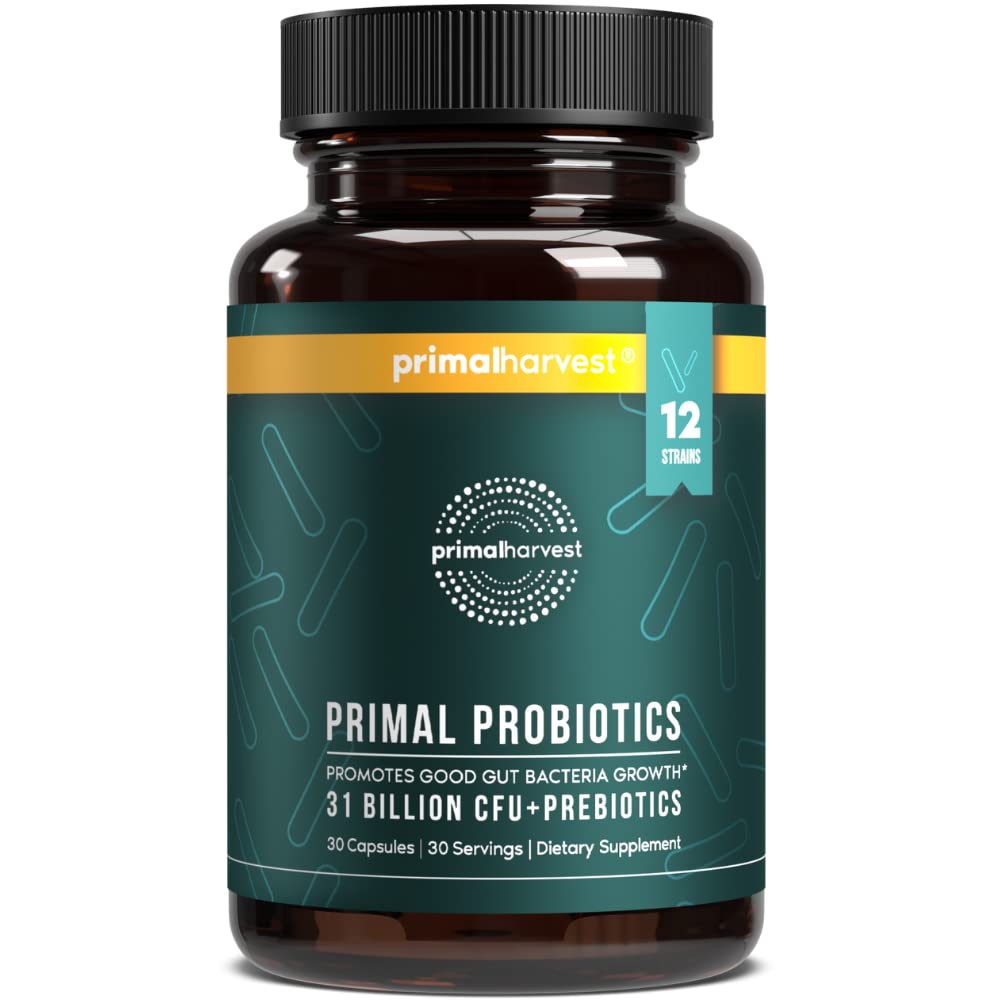 Probióticos de cosecha primaria para hombres de mujeres suplemento probiótico diario con 12 estragos para la salud digestiva 30 cápsulas