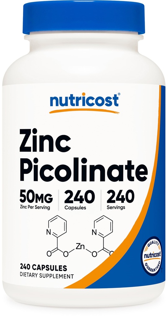 Nutricost Zinc Picolinate 50mg, 240 cápsulas vegetarianas - Gluten Free and Non-GMO (240 caps)