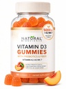 Vitamina D3 K2 Gummies - Vitamina D3 Gummies 5000 UI+K2 MK7 80 mcg, K2 D3 Suplemento Vitamina Adultos, Vitamina D K2 para Huesos, Inmuno, Corazón, Mood, Libre de gluten, No GMO, Sabor de Peach Natural