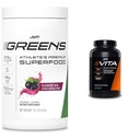 JYM Greens Super Food Blueberry Acai Powder con Spirulina &amp; Vita JYM Multivitamin para atletas 60 Tablets