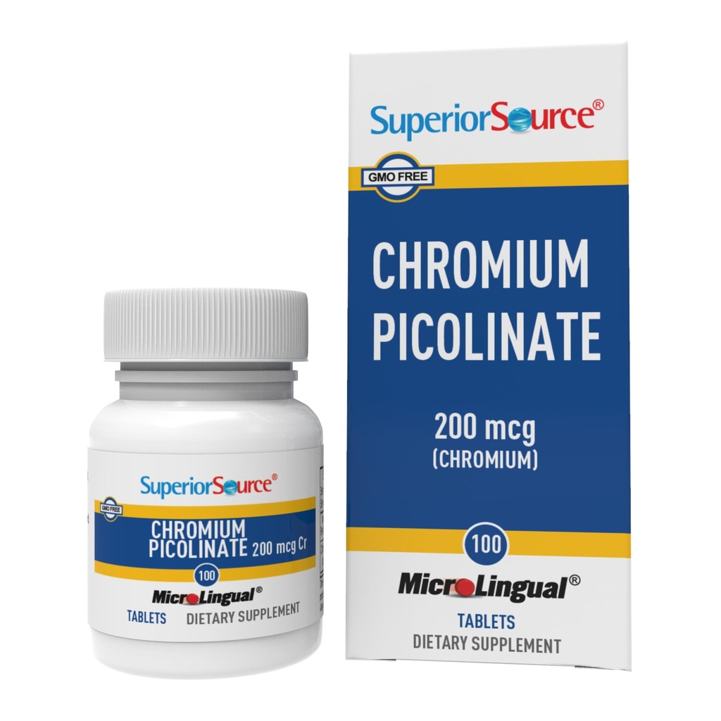 Picolinato de cromo superior fuente - Suplemento Fórmula soporta Metabolismo de azúcar saludable - 500 mcg, 50 tabletas de disuelve instantánea