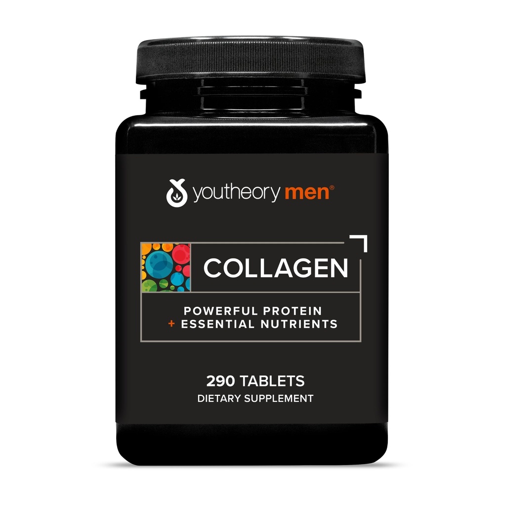 Teoría Colágeno para Hombres - 5.000 mg - Suplemento diario de colágeno para Hombre - con 18 Aminoácidos - Junta, Hueso, Musculo, Crecimiento del Pelo, Soporte de uñas y piel* - 290 Tabletas (48-Day Supply)
