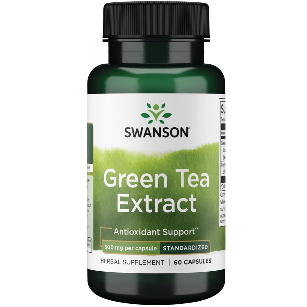 Té verde Swanson Extracto 500 Milligrams 60 cápsulas