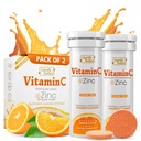 NATURALEZA Vitamina C 1000mg Tablas efervescentes - Potent Immune Support VIT C with Zinc Supplement - Sugar-Free & Vegan Fórmula ← Dissolvable Vitamin C Tablets - Agua Soluble Fizzy Elixir - 20CT