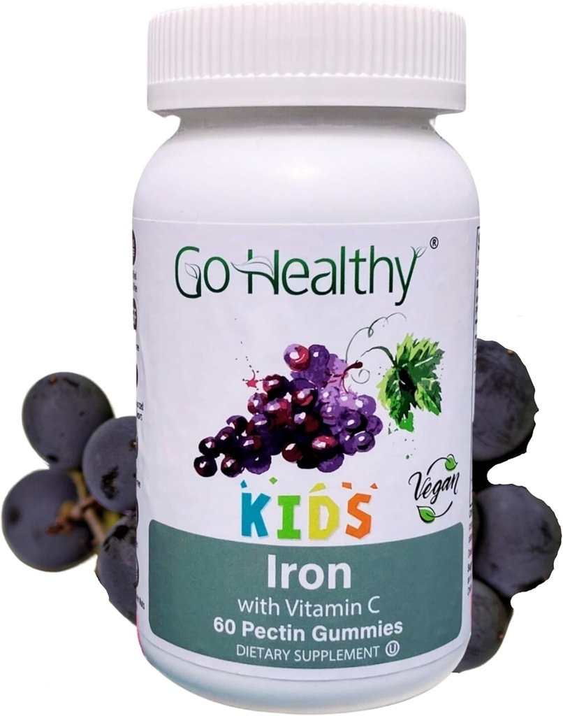 Gummies de hierro para niños, Vegan Adecuado, Kosher " Halal - 30 Servimientos - Ir sano