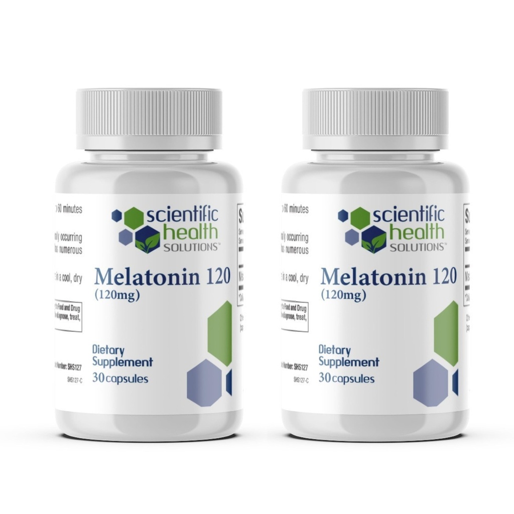 Melatonina 120mg ← Melatonina de dosis única en cápsulas fáciles de cambiar ← Vegan, no Gluten-Free ← US-Made Extra Strength (2-Pack)