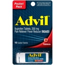 Alimentador de Dolor y Reductor de Fiebre Advil Coated Tablets, Ibuprofen 200mg, 4 x 10 Cuenta Vial, Alivio de Dolor rápido, Pack de bolsillo