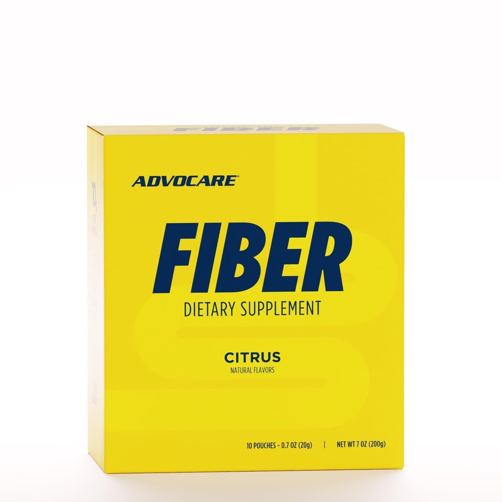 Suplemento dietético de fibra de AdvoCare - Suplemento diario de pólvora con fibra soluble e insoluble Incluye manguito de psyllium husk & ácido cítrico - Asistencia Salud digestiva* - Citrus, 10 bolsas