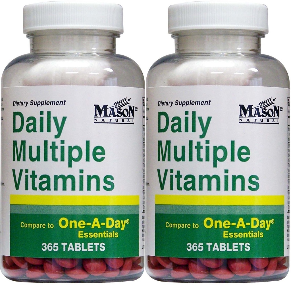Múltiples vitaminas diarias Comparar con uno Un día Esenciales Multivitamina Suplemento Multimineral 365 Tablas por Botella Pack de 2 Total 730 Tabletas