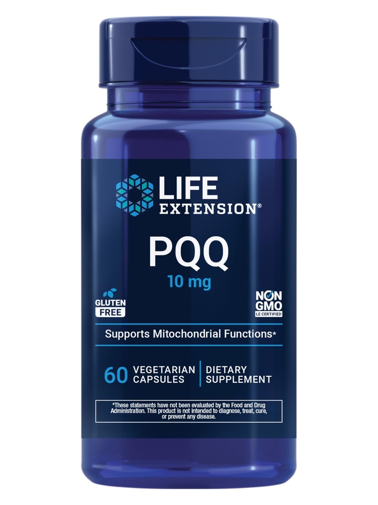 PQQQ Caps – Pyrroloquinoline Quinone, 10 mg – promueve el crecimiento de la nueva mitocondria, ATP, Energy Support – Gluten-Free, Non-GMO, Vegetarian – 30 cápsulas