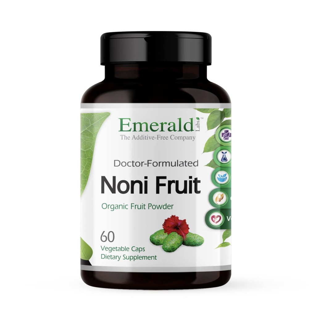 EMERALD LABS Noni Fruit - Suplemento de apoyo digestivo, antioxidante &amp; inmunológico - Ofertas Fibra dietética para la salud de Gut - 60 cápsulas vegetales (30-Day Supply)