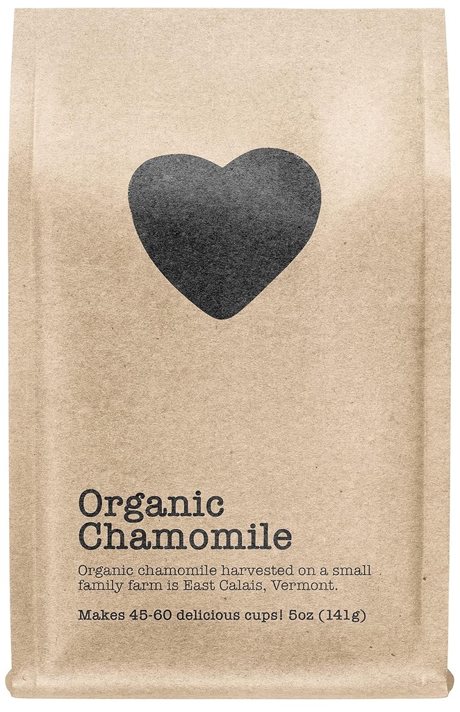 Manzanilla orgánica, 45-60 Servings, Eco-Conscious Zip Pouch, Caffeine Free, Pure Loose Leaf Tea Grown in America, 5 Ounce (Medium)