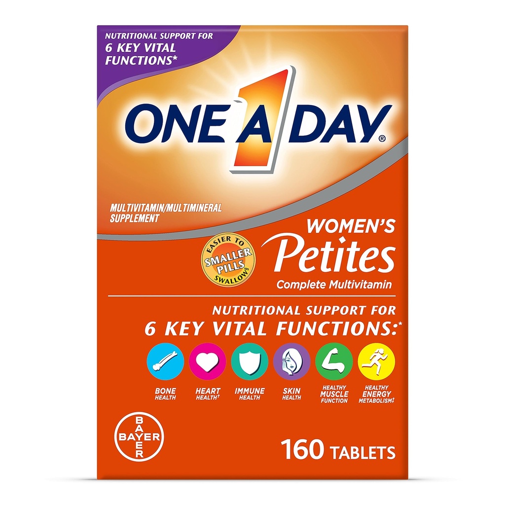 One A Day Women’s Petites Multivitamin,Suplemento con Vitamina A, C, D, E y Zinc para Immune Health Support, B Vitaminas, Biotina, Folate (como ácido fólico) >