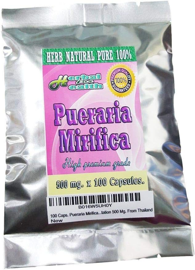 100 Caps. Pueraria Mirifica Powder Root Pure 100% Breast Augmentation 500 Mg. de Tailandia
