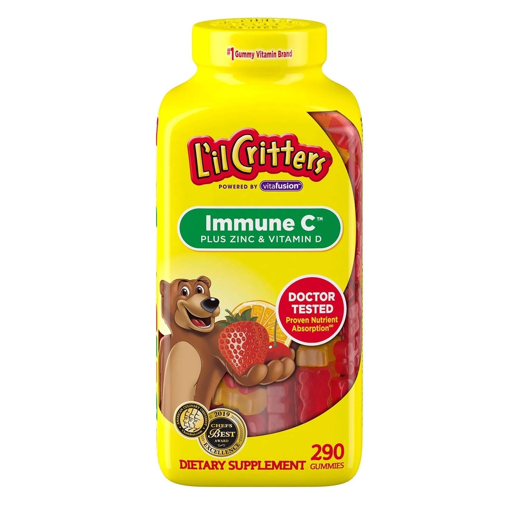 L'il Critter Immune C Plus Zinc y Vitamina D (290 Cuenta)