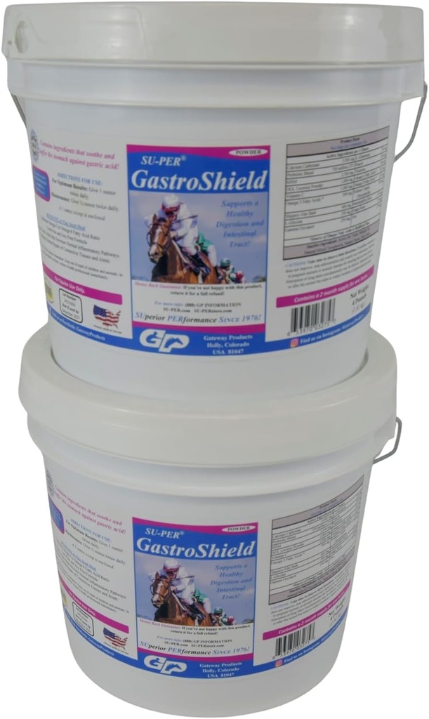 SU-PER GastroShield Equine Probiotics Powder - Horse Digestion Supplement for Gastric Health - Supports Healthy Digestion " Intestinal Tract - 4 Pound, 2 Month Supply