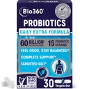 Extra Strength Probiotic for Digestive Health and Immune Support, 60 Billion CFU & 15 Strains, Gut Health Probiotics for Men and Women Supports Occasional Constipation, Diarrhea, Gas &amp; Bloating, 30CT