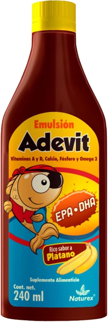 ADEVIT ACEITE HIGADO DE BACALAO 240ml Banana Flavor/COD Liver Oil