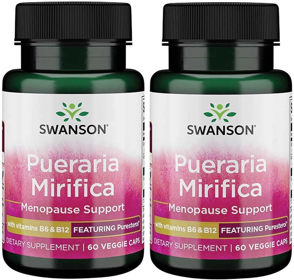 Swanson Pueraria Mirifica con B6 ' simultáneamente' B12 - Destacando Puresterol 60 Veg Caps 2 Pack